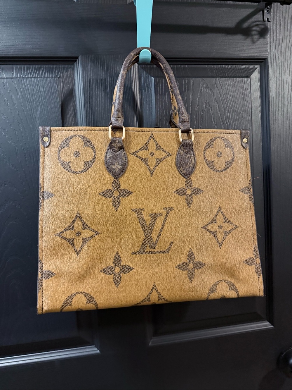 Tan and Dark Brown Monogram Tote